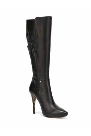 Cesare Paciotti Women's Designer Shoes Black Nappa Wrinkled Leather Tall Boots (CPW727)