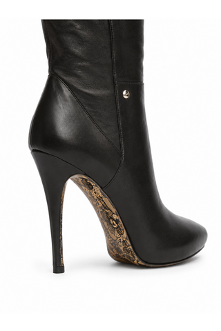 Cesare Paciotti Women's Designer Shoes Black Nappa Wrinkled Leather Tall Boots (CPW727)