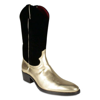 Cesare Paciotti Womens Shoes Black and Gold Cowboy Boots (CPW279)-AmbrogioShoes