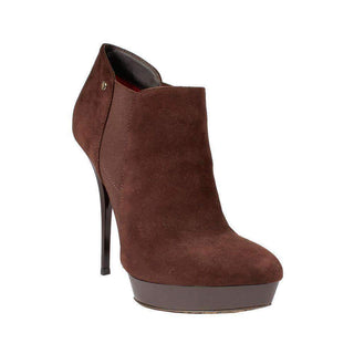 Cesare Paciotti Womens Shoes Brown Suede High-Heel Platform Bootsies (CPW708)-AmbrogioShoes