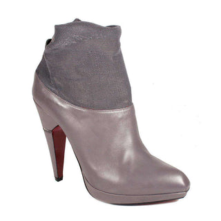 Cesare Paciotti Womens Shoes Gray Leather Short Boots (KCPW582)-AmbrogioShoes