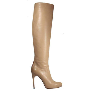 $1275 Cesare Paciotti Womens Shoes High-Heel Natural Leather Tall Boots (CPW717)-AmbrogioShoes
