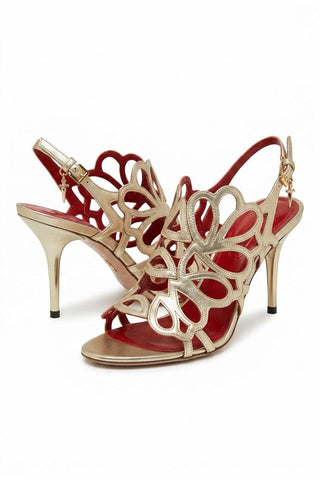 Cesare Paciotti Women's Designer Shoes Nappa Leather Gold Sandals (CPW435)