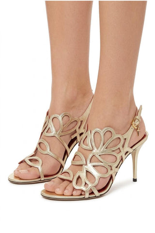 Cesare Paciotti Women's Designer Shoes Nappa Leather Gold Sandals (CPW435)