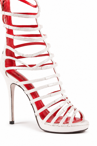 Cesare Paciotti Women's Designer Shoes Sisssi Argento Satin Silver Leather (CPW3040)