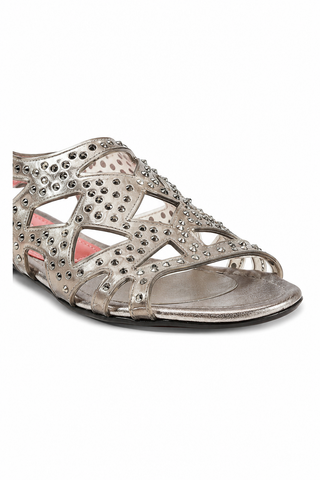 Cesare Paciotti Women's Designer Shoes Snake Clear Diamond Studded Sandals (CPW553)