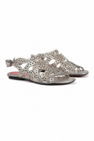 Cesare Paciotti Women's Designer Shoes Snake Clear Diamond Studded Sandals (CPW553)