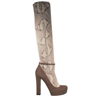 $1945 Cesare Paciotti Womens Shoes Snake Suede Ankle High Tall Boots-AmbrogioShoes