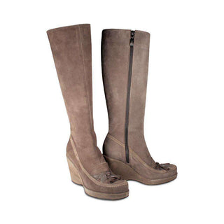 Cesare Paciotti Womens Shoes Suede Taupe Platform Boots (CPW396)-AmbrogioShoes