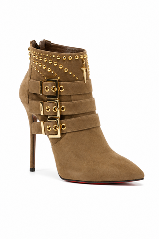 Cesare Paciotti Women's Designer Shoes Vit Cam Army Suede / Leather Green Boots (CPW3027)