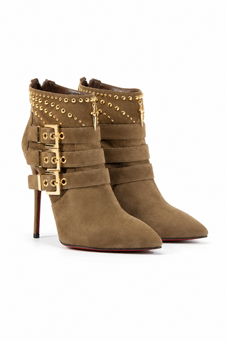 Cesare Paciotti Women's Designer Shoes Vit Cam Army Suede / Leather Green Boots (CPW3027)