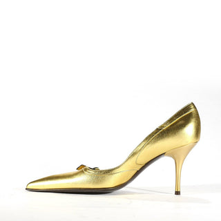 Cesare Paciotti Womens Gold Pumps Designer Designer Shoes (CPW46)-AmbrogioShoes