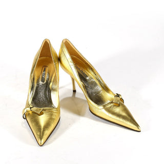 Cesare Paciotti Womens Gold Pumps Designer Designer Shoes (CPW46)-AmbrogioShoes