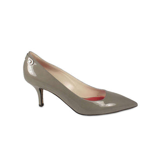 Cesare Paciotti Women's Grey Patent Leather Low Heel Pumps PB800170 (CPW602)-AmbrogioShoes