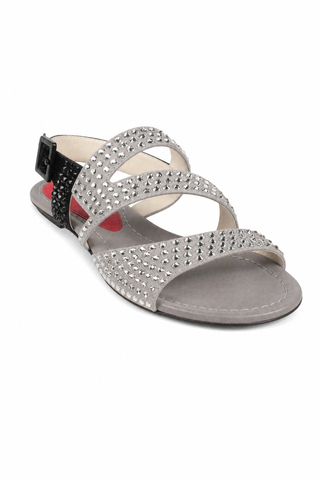 Cesare Paciotti Women's Grey Swarovski Cut Out Sandals PB812905W (CPW613)