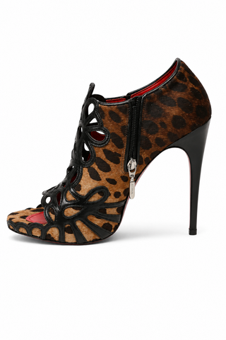 Cesare Paciotti Women's Leopard Embossed Fabric High Heel Sandals (CPW914)
