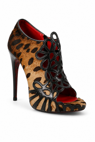 Cesare Paciotti Women's Leopard Embossed Fabric High Heel Sandals (CPW914)