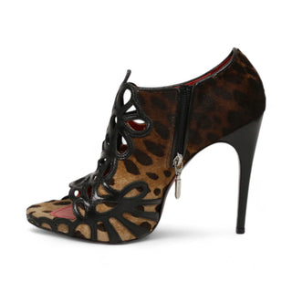 Cesare Paciotti Women's Leopard Print Fabric High Heel Sandals (CPW914)-AmbrogioShoes