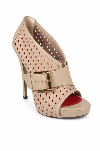 Cesare Paciotti Women's Light Rose Beige Leather Suede Platform Sandals (CPW623)