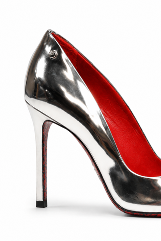 Cesare Paciotti Women's Mirror Metallic Silver High Heel Pumps (CPW4506)