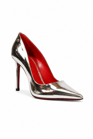 Cesare Paciotti Women's Mirror Metallic Silver High Heel Pumps (CPW4506)