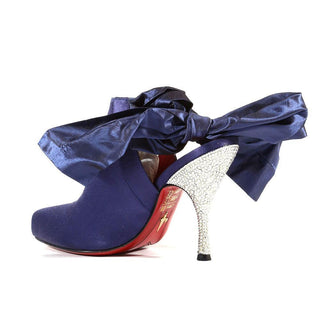 Cesare Paciotti Hand Strass Crystal Blue Satin Peep Toe Bootsies (CPW336)-AmbrogioShoes