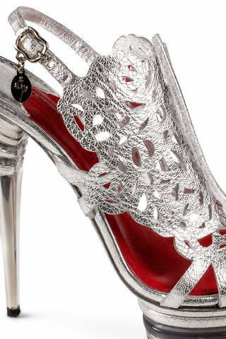 Cesare Paciotti Women's Silver Double Stacked Platform Sandals PB814510 (CPW615)