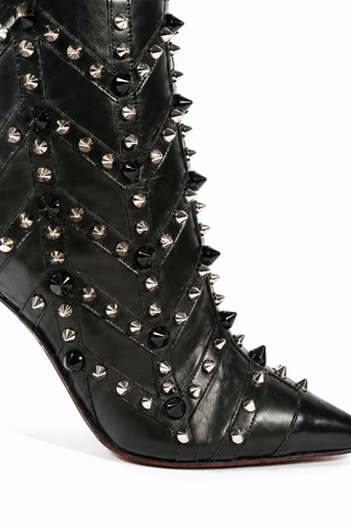 Cesare Paciotti Women's Studded Silver Baby Lux Black Low Boots Designer Shoes (CPW4602)