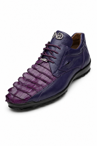 Marco Di Milano Udine Crocodile & Leather Sneaker - Purple