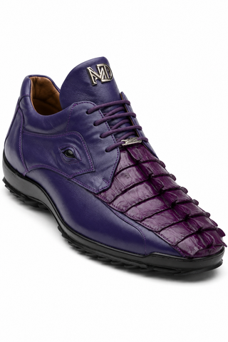 Marco Di Milano Udine Crocodile & Leather Sneaker - Purple