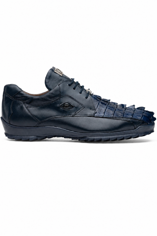 Marco Di Milano Udine Crocodile & Leather Sneaker - Navy