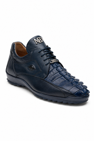 Marco Di Milano Udine Crocodile & Leather Sneaker - Navy