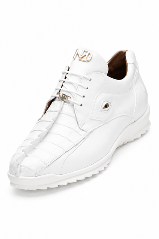 Marco Di Milano Udine Crocodile & Leather Sneaker - White