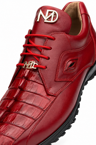 Marco Di Milano Udine Crocodile & Leather Sneaker - Red