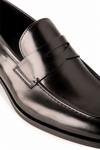 Corrente 7486 Leather Penny Loafer - Black