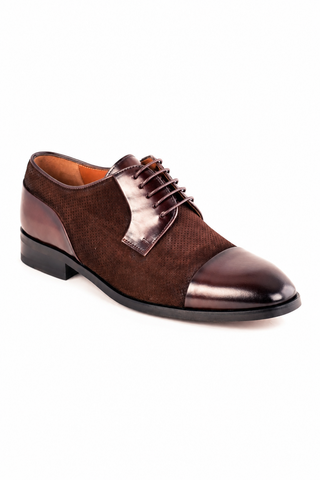 Corrente 8665 Leather & Suede Derby - Brown