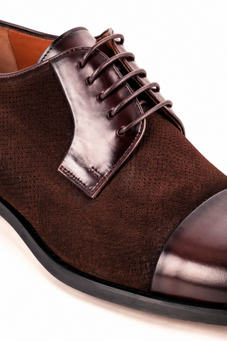 Corrente 8665 Leather & Suede Derby - Brown