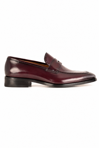 Corrente 7486 Leather Penny Loafer - Burgundy