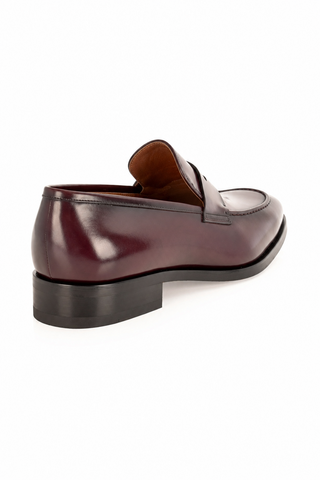 Corrente 7486 Leather Penny Loafer - Burgundy
