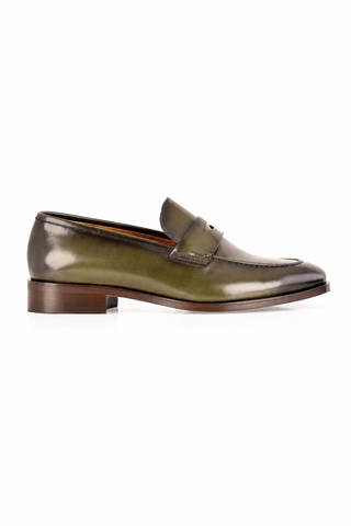 Corrente 7486 Leather Penny Loafer - Green