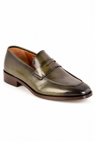 Corrente 7486 Leather Penny Loafer - Green