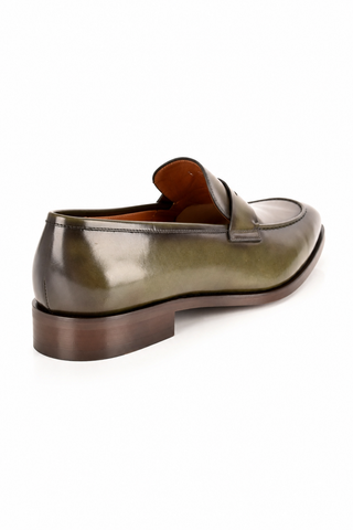 Corrente 7486 Leather Penny Loafer - Green