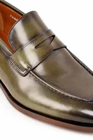 Corrente 7486 Leather Penny Loafer - Green