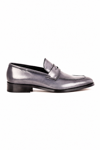 Corrente 7486 Leather Penny Loafer - Gray
