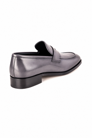 Corrente 7486 Leather Penny Loafer - Gray