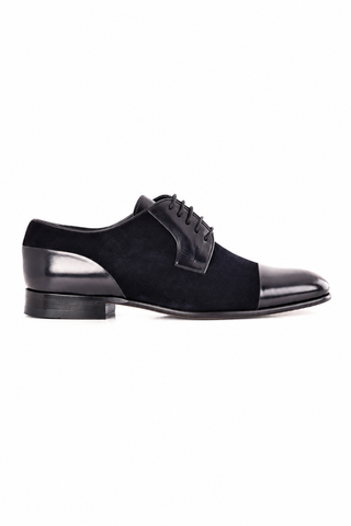 Corrente 8665 Leather & Suede Derby - Black