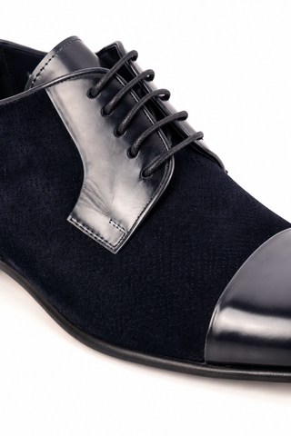 Corrente 8665 Leather & Suede Derby - Black