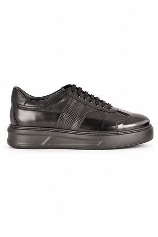 Corrente 5769 Leather Sneaker - Black