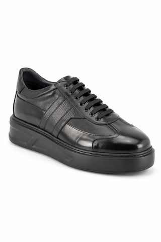 Corrente 5769 Leather Sneaker - Black