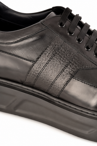 Corrente 5769 Leather Sneaker - Black